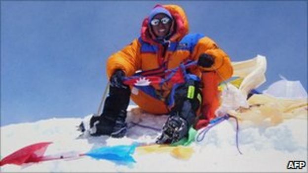 Nepals Super Sherpa Breaks His Own Everest Record Bbc News