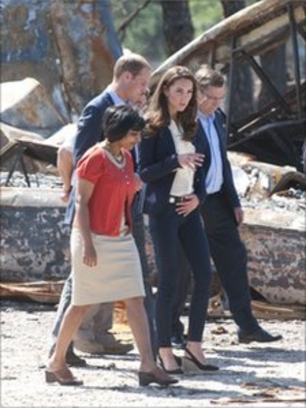 Prince William and Kate Canada fire survivors BBC News