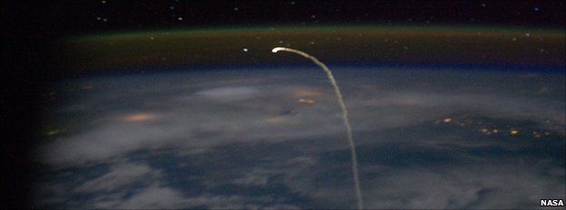 The shuttle see from the ISS