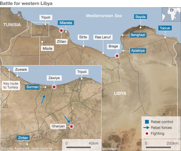 Libya fighting map