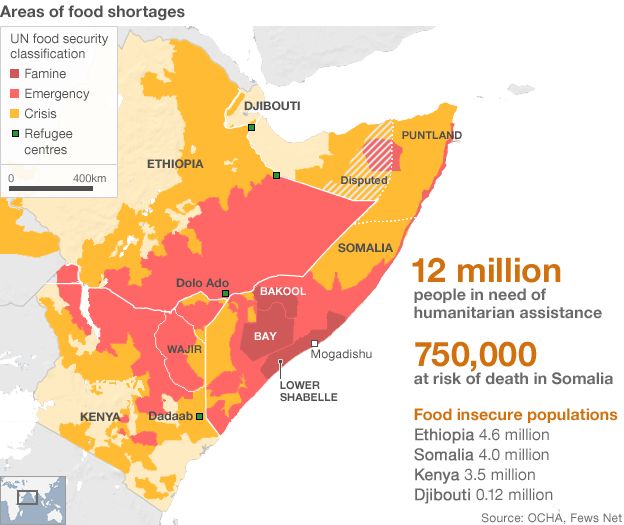 East Africa drought map