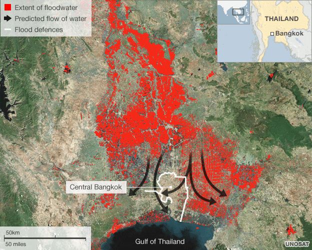 Thailand floods: Waters advance on north Bangkok areas - BBC News