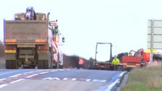 Driver Dies In Lorry And Car Crash On A49 In Shropshire - BBC News