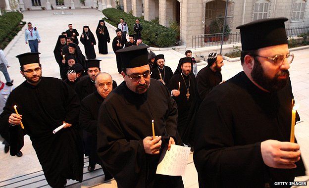 Syrian Christian priests in Damascus