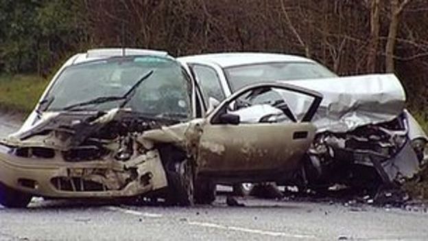 Five injured in two-vehicle crash near Hilltown - BBC News