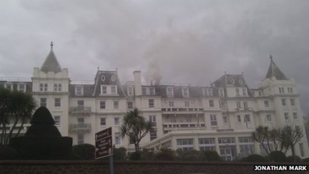 Torquay's The Grand Hotel Evacuated Over Chimney Fire - BBC News