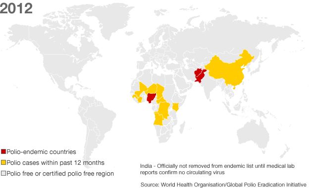 Map: Polio in 2012