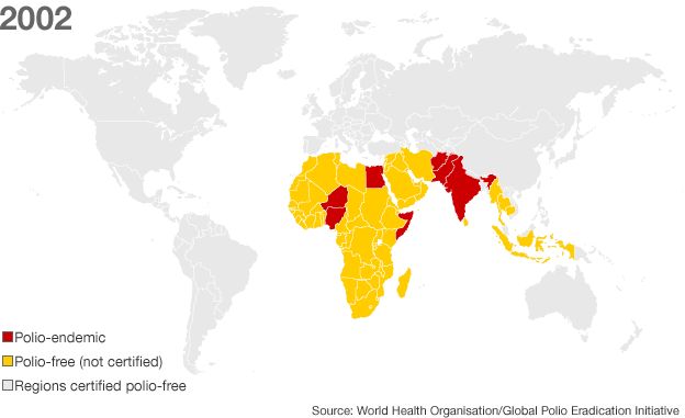 Map: Polio in 2002