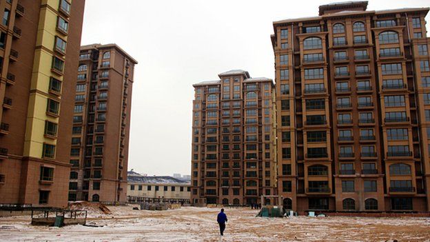 Empty apartment blocks, Ordos, Inner Mongolia