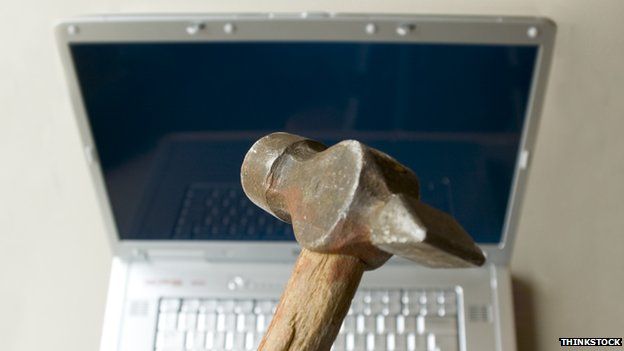 Hammer poised to hit a computer