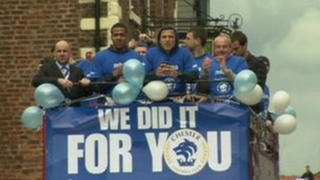 Chester Fc Fans Cheer Victory Parade Bbc News