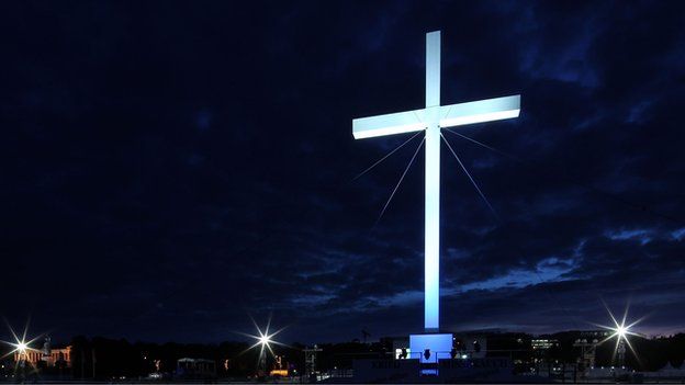 An illuminated cross