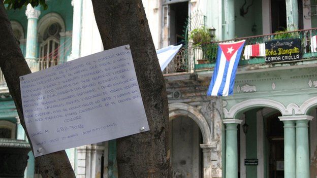 For Sale sign on Havana's alternative housing market
