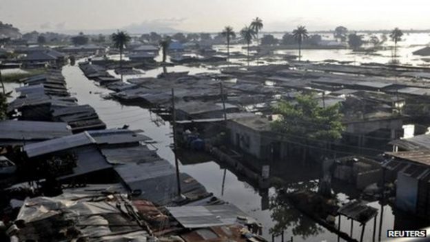 Nigeria floods bring crocodiles and hippos into homes - BBC News