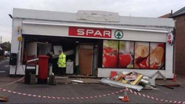 Crowland shop cash machine stolen using digger - BBC News