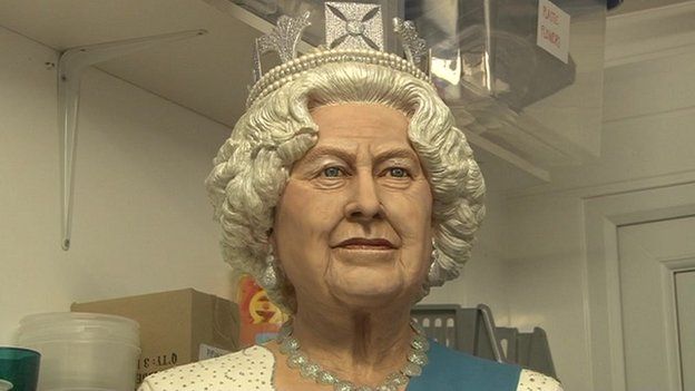 Lifesize model of Queen made with sugar