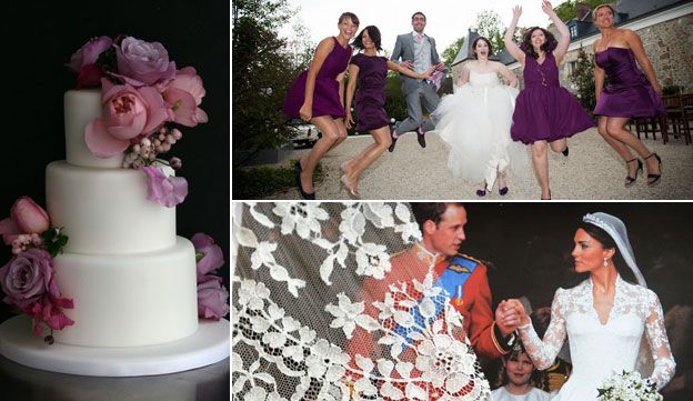 Sugar plum cake, William and Catherine and Muriel Tepik-Thibault with bridesmaids (credits: Getty, Florence Jamart)