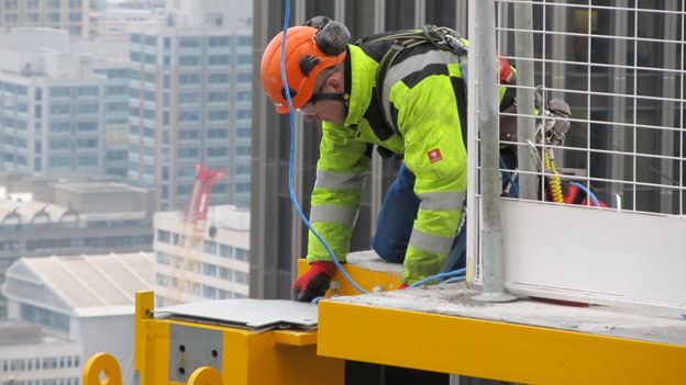 Workers on The Leadenhall Building in London