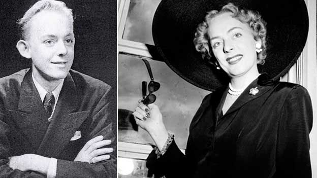 A composite image showing Christine Jorgensen as a man before her operation (l) and as a woman after (r)