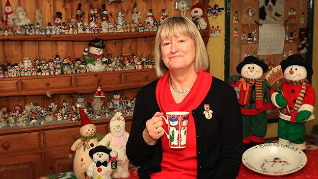 Diana Howes with her snowmen collection