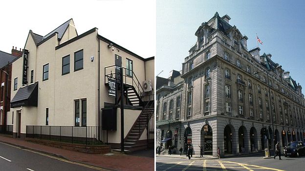 The Ritz in Desborough, Northamptonshire (left) and The Ritz in London (right)