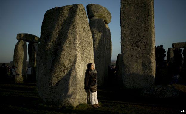 Winter solstice at Stonehenge, when the site is opened to New Age followers and members of the public