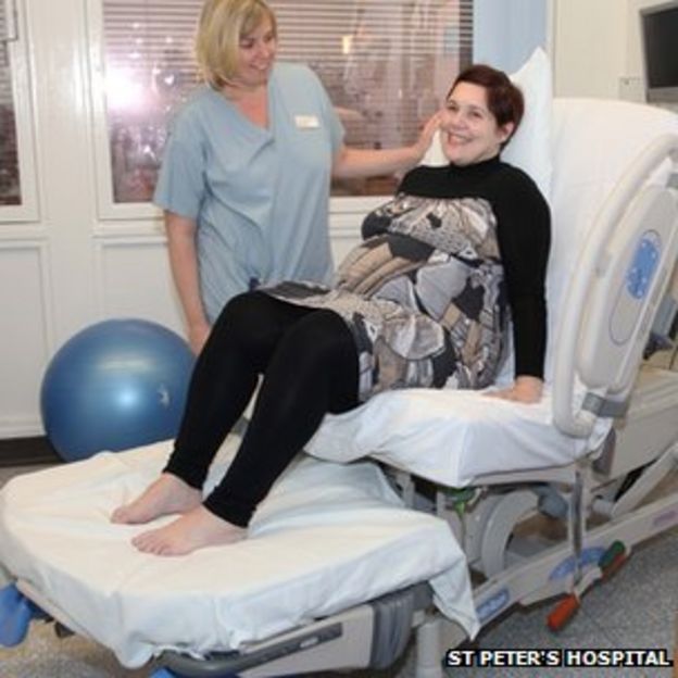 Chertsey hospital's new hi-tech birthing beds - BBC News