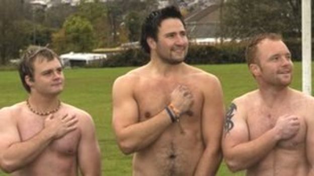 Nantyglo RFC's nude charity calendars delayed at border - BBC News