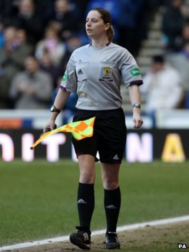 Lorraine Clark First woman to officiate Ibrox match BBC News