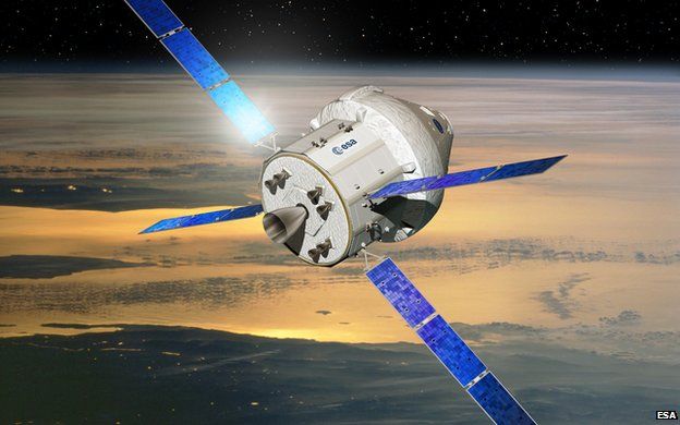 Artist's impression of Orion and its European service module