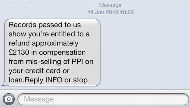 PPI spam text