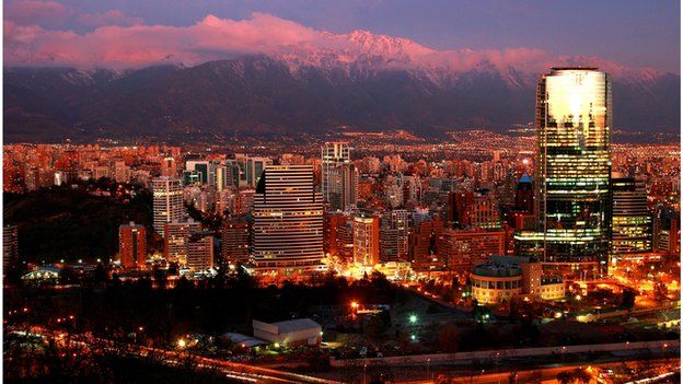 Santiago skyline at night