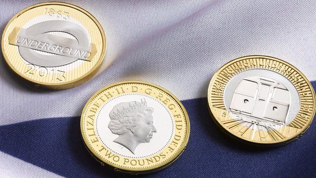The commemorative coins marking the Tube's 150th anniversary