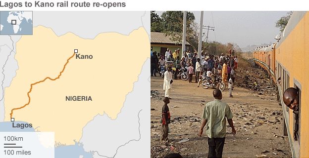 Lagos to Kano rail map