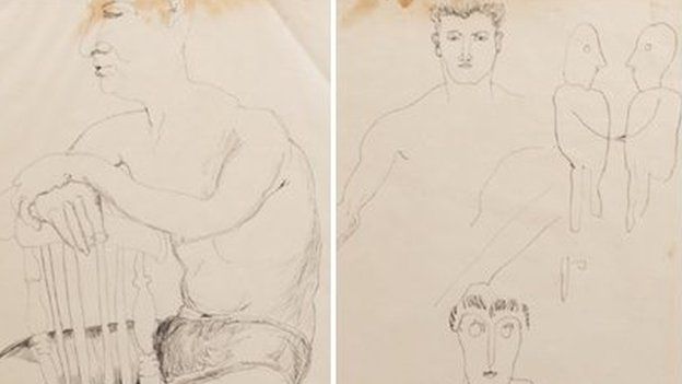 Three sketches by Lucian Freud