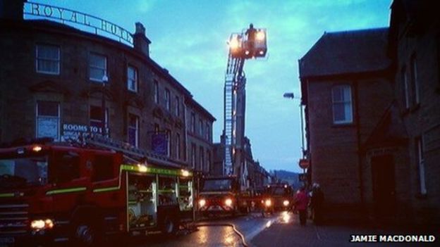 Fire Crews Tackle Blaze At Royal Hotel In Dingwall Bbc News