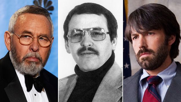 Tony Mendez now and then (left and centre) and played by Ben Affleck