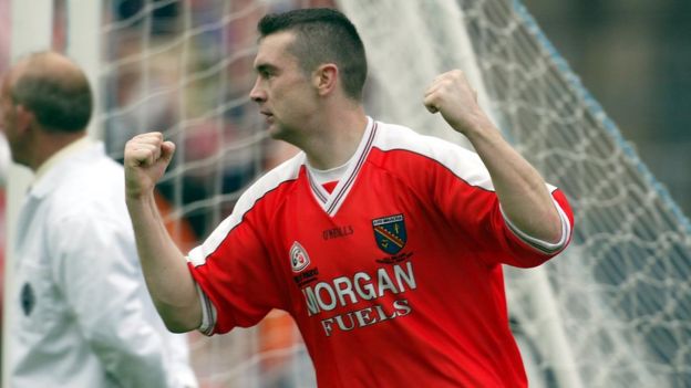 Inpho Oisín McConville celebrates his goal for Armagh in the 2002 All-Ireland final against Kerry