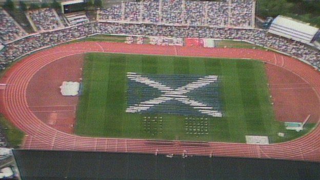 The opening of the 1986 Commonwealth Games in Edinburgh