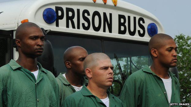 Prisoners on a bus