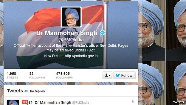 Manmohan Singh's Twitter page