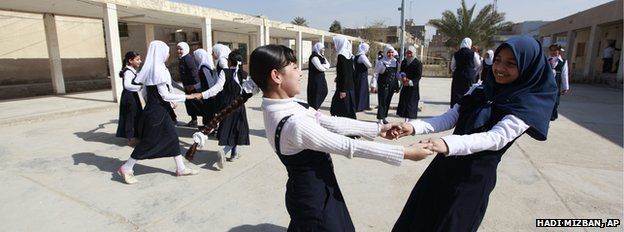 School girls playing in Sadr City, Baghdad