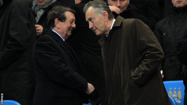 Premier League chairman Sir Dave Richards (left) and chief executive Richard Scudamore