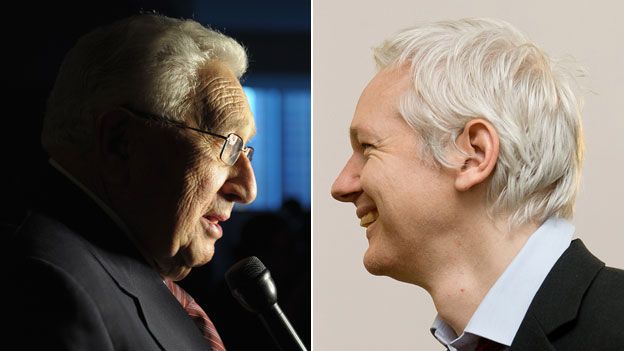 Henry Kissinger and Julian Assange