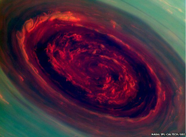 Cassini image of Saturn hurricane