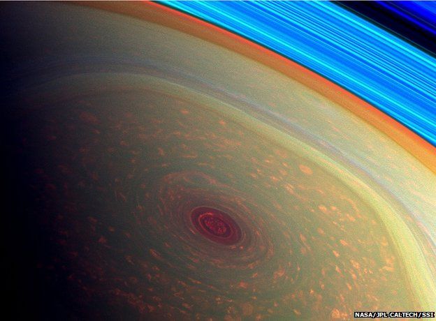 Cassini image of Saturn hurricane
