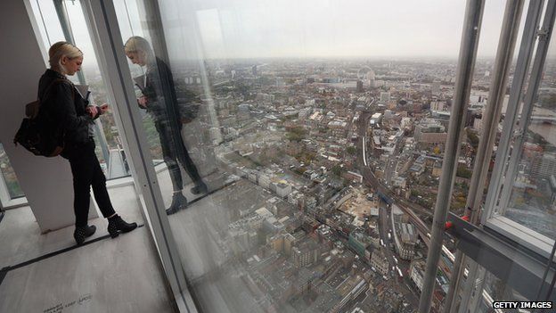 Lady looking out at the view from the Shard