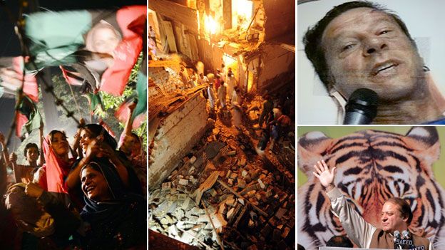 A PPP rally, bomb damage in Karachi, Imran Khan in hospital and Nawaz Sharif