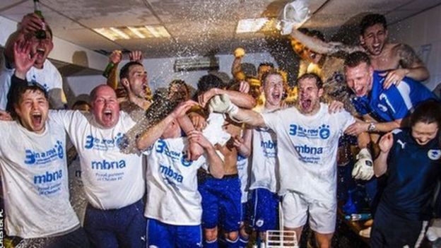 Chester Fc Fans Cheer On Team In Victory Parade Bbc News