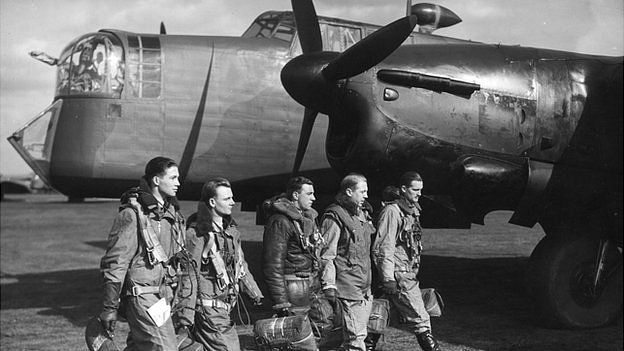 RAF crew with their plane in 1940